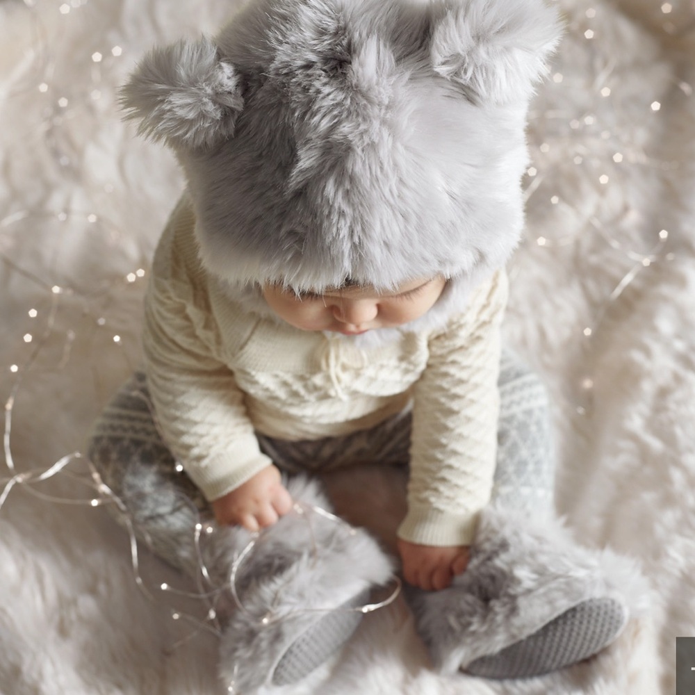 RH Faux Fur Baby Animal Hood, size 0-12 months